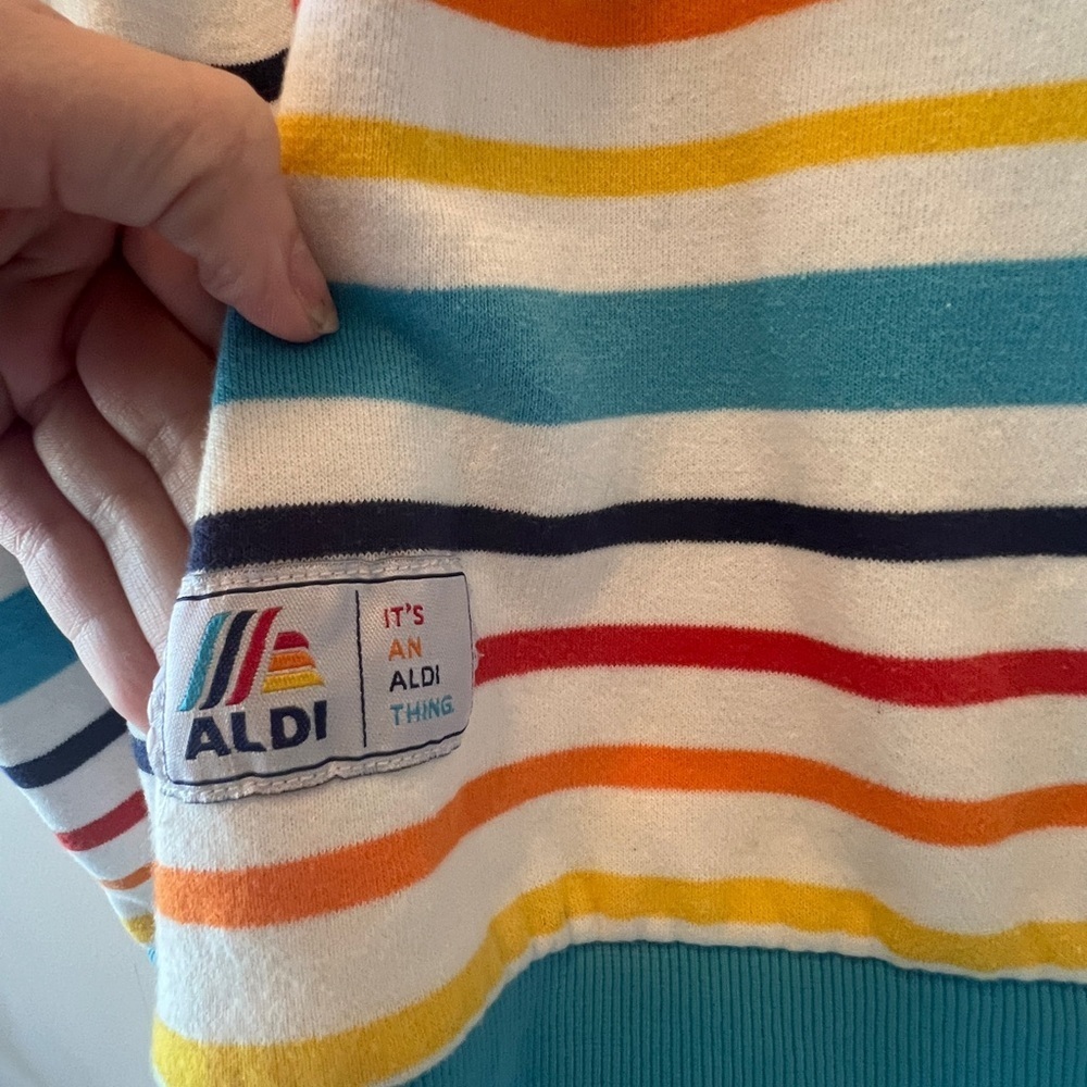 FINAL PRICE Aldi Stores Striped Crewneck Sweatshirt - Picture 5 of 7